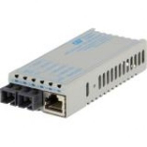 Omnitron 1103D-1-01 | miConverter PoE/PD 10/100 Ethernet Fiber Media Converter RJ45 SC Single-Mode 30km 1 x 10/100BASE-TX 1 x 100BASE-LX US AC & PoE Powered