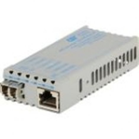 Omnitron 1107D-1-01 | miConverter PoE/PD 10/100 Ethernet Fiber Media Converter RJ45 LC Single-Mode 30km 1 x 10/100BASE-TX 1 x 100BASE-LX US AC & PoE Powered