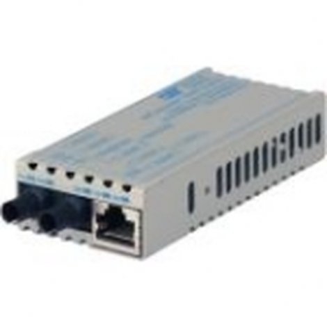 Omnitron 1220D-0-01 | miConverter PoE/PD 10/100/1000 Gigabit Ethernet Fiber Media Converter RJ45 ST Multimode 550m 1 x 10/100/1000BASE-T 1 x 1000BASE-SX US AC