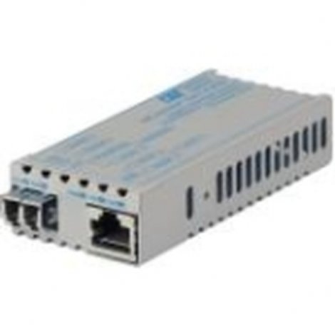 Omnitron 1226D-0-01 | miConverter PoE/PD 10/100/1000 Gigabit Ethernet Fiber Media Converter RJ45 LC Multimode 550m 1 x 10/100/1000BASE-T 1 x 1000BASE-SX US AC