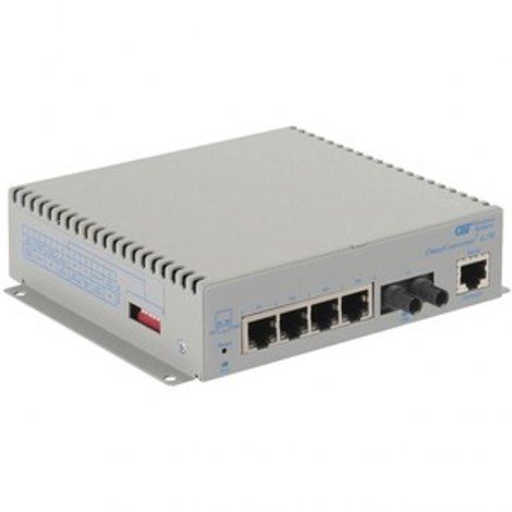 Omnitron 2821-1-14-9Z | Omni Converter 4-Ports 1000Base-T + 1-Ports 1000Base-LX L2 Managed Gigabit Ethernet Fiber Switch
