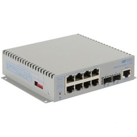 Omnitron 2839-0-28-1Z | Omni Converter 8-Ports 1000Base-T + 2 x SFP (mini-GBIC) Ports L2 Managed DIN Rail-mountable Gigabit Ethernet Fiber Switch