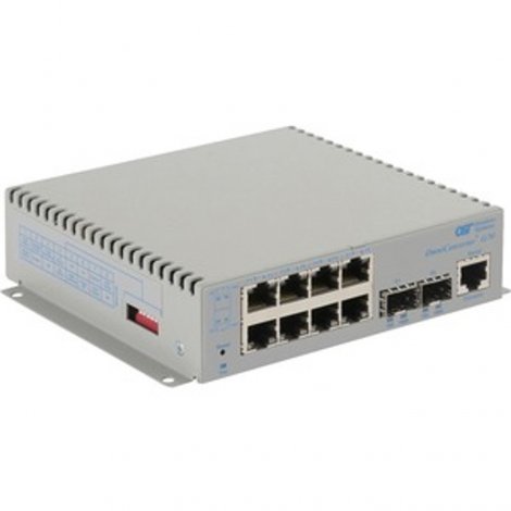 Omnitron 2839-0-28-9W | Omni Converter 8-Ports PoE+ 1000Base-T + 2 x SFP (mini-GBIC) Ports L2 Managed Wall-mountable Gigabit Ethernet Fiber Switch