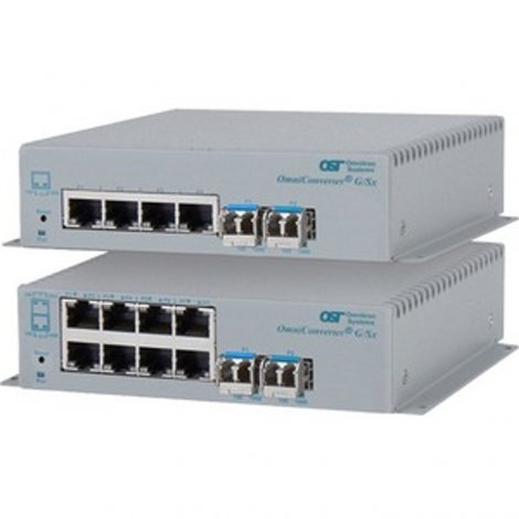 Omnitron 2860-0-14-1 | Omni Converter 4-Ports 1000Base-T + 1-Ports 1000Base-X L2 Unmanaged Gigabit Ethernet Fiber Network Switch