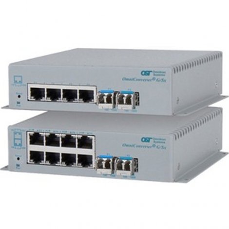 Omnitron 2862-0-14-1 | Omni Converter 4-Ports 1000Base-T + 1-Ports 1000Base-X L2 Unmanaged Gigabit Ethernet Fiber Network Switch