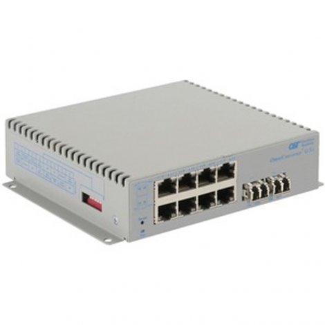 Omnitron 2867-1-28-1Z | Omni Converter 8-Ports 1000Base-T + 2-Ports 1000Base-X L2 Unmanaged Wall-mountable Gigabit Ethernet Fiber Switch