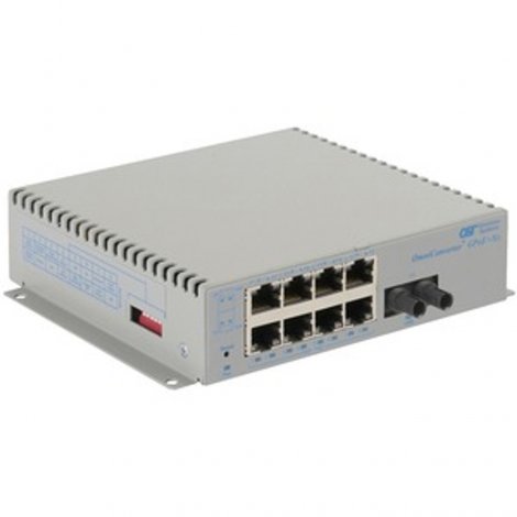Omnitron 9440-0-18-1 | Omni Converter 8-Ports PoE+ 1000Base-T 1-Port 1000Base-X L2 Unmanaged Gigabit Ethernet Fiber Switch