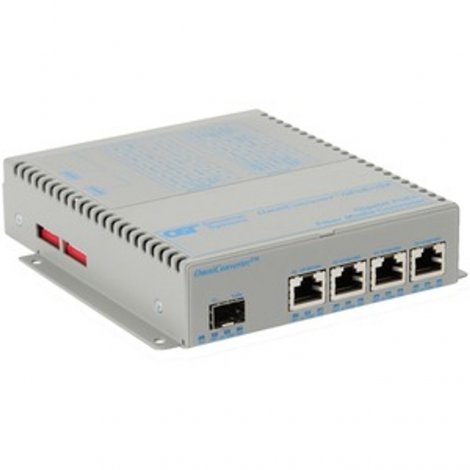Omnitron 9459-0-14-1W | Omni Converter 8-Ports PoE+ 1000Base-T + 1 x SFP Ports L2 Unmanaged 1U RM Ethernet Fiber Switch