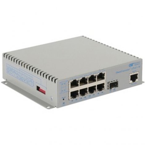 Omnitron 9539-0-18-1W | Omni Converter 8-Ports PoE+ 1000Base-T 1-Port 1000Base-X L2 Managed Gigabit Ethernet Fiber Switch