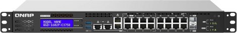 QNAP QGD-1602-C3758-16G | 8 x Ports 1GbE RJ-45 8 x Ports 2.5GbE RJ-45 2 x Ports 10GbE SFP+ Web Managed Layer 2 Rack-mountable Network Switch