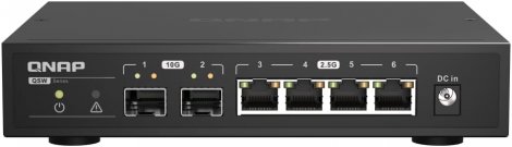 QNAP QSW-2104-2S-A | 4 x Ports 2.5GBase-T RJ-45 2 x Ports 10GbE SFP+ Unmanaged Layer 2 Network Switch