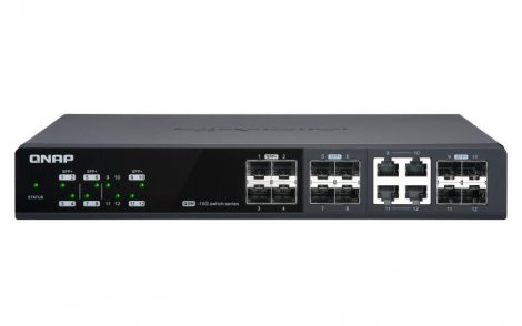 QNAP QSW-M1204-4C | 8 x Ports SFP+ 10GBase-X + 2 x SFP+/RJ45 Combo Ports Layer 2 Managed Desktop Gigabit Ethernet Network Switch