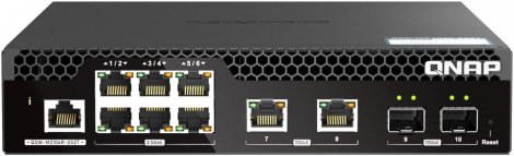 QNAP QSW-M2106R-2S2T | 6 x Ports 2.5GbE RJ-45 2 x Ports 10GbE RJ-45 2 x Ports 10GbE SFP+ Managed Layer 2 Network Switch