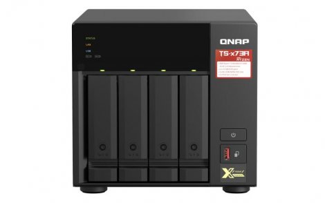 QNAP TS-473A-8G/24TB-REDPLUS | 4-Bay Diskless NAS Ryzen V1500B Quad-Core 2.2GHz 8GB NAS Storage System