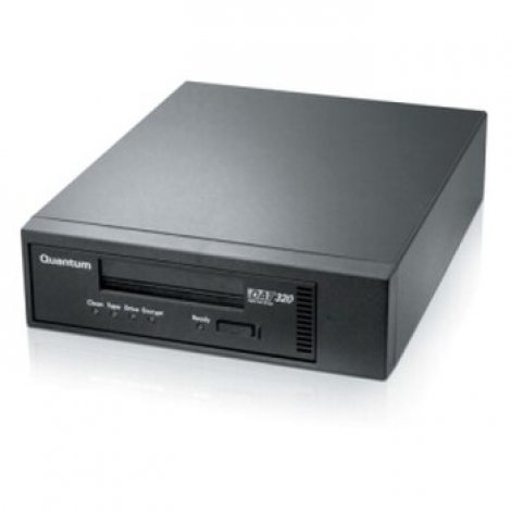 Quantum CD320UE-SST | 160GB(Native) / 320GB(Compressed) DAT 320 USB 2.0 Tabletop External Tape Drive (Black)