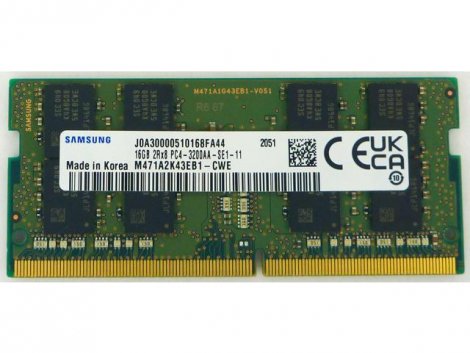 Samsung M471A2K43EB1-CWED0 | 16GB PC4-25600 DDR4-3200MHz Non-ECC Unbuffered CL22 260-Pin SoDIMM 1.2V Dual Rank Memory Module