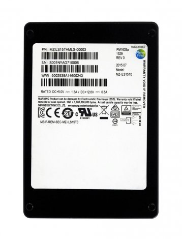 Samsung MZILS15THMLS00003 | PM1633a Series 15.36TB TLC SAS 12Gbps 2.5-inch Solid State Drive (SSD)