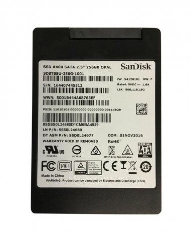 Sandisk SD8TB8U-256G-1001 | X400 256GB TLC SATA 6Gbps (AES-256 / SED TCG Opal 2.0) 2.5-inch Internal Solid State Drive (SSD)