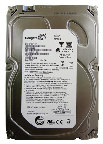 Seagate ST2000VX002-1AH166 | SV35 Series 2TB 5900RPM SATA 6Gbps 64MB Cache 3.5-inch Hard Drive