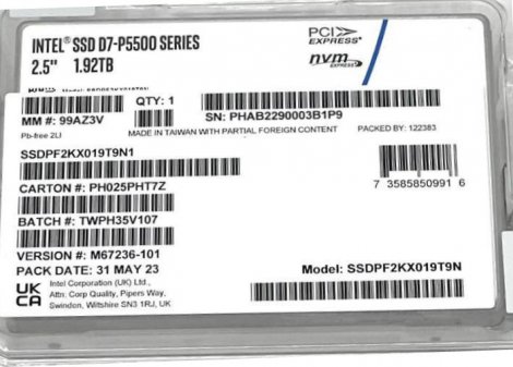 Solidigm SSDPF2KX019T9N1 | 5500 Series 1.92TB TLC PCI Express 4.0 x4 NVMe U.2 2.5-Inch Solid State Drive (SSD)
