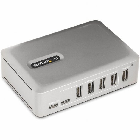 Startech 10G5A2CS-USB-C-HUB | 7-Port USB-C Hub 5x USB-A + 2x USB-C Self-Powered w/ 65W Power Supply USB 3.1 10Gbps Desktop/Laptop USB Hub w/ Charging
