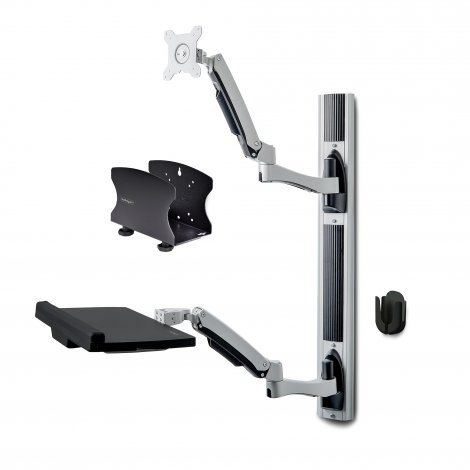 Startech 2PASTSC-WALL-MOUNT | Wall Mount Workstation Arm for CPU Keyboard and Monitors