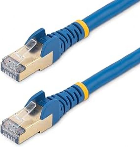 Startech C6ASPAT1BL | 1ft CAT6a 10GbE Shielded Snagless 100W PoE Ethernet Cable Blue