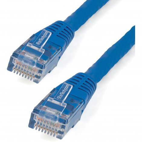 Startech C6PATCH10BL | 10ft CAT6 Molded Gigabit 100W PoE UTP 650MHz Ethernet Cable Blue