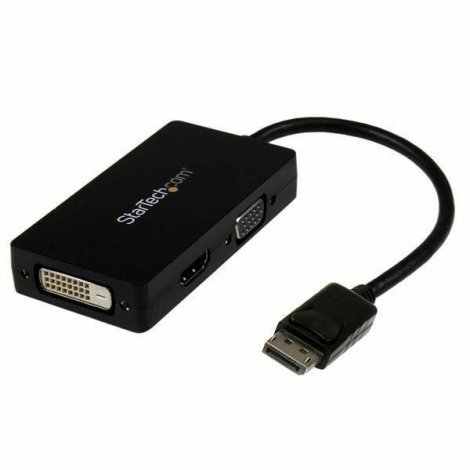 Startech DP2VGDVHD | 3-in-1 Mini DisplayPort to VGA DVI or HDMI Converter Travel Adapter