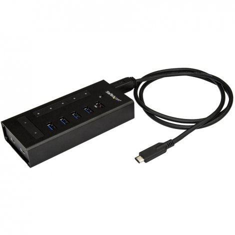 Startech HB30C5A2CST | 7 Port USB C Hub 2x USB-C & 5x USB-A Mountable Metal USB 3.0 Type-C Hub 5Gbps USB 3.2 Gen 1 Self Powered BC 1.2