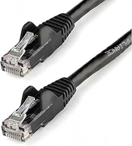 Startech N6PATCH5BK | 5ft CAT6 Snagless Gigabit 100W PoE UTP 650MHz Ethernet Cable Black