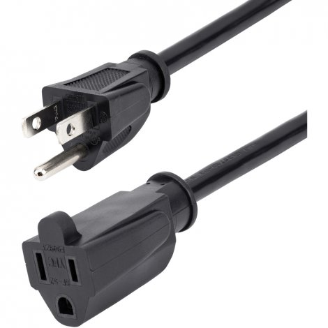 Startech PAC10110 | 10ft (3m) NEMA5-15R to NEMA5-15P 13A 125V 16AWG Power Extension Cord Black