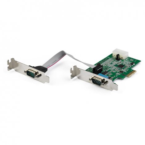 Startech PEX2S953LP | 2 x Ports PCI Express RS232 Serial Adapter Card PCIe Serial DB9 Controller Card 16950 UART Low Profile Windows and Linux