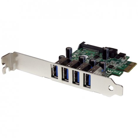 Startech PEXUSB3S4V | 4 x Ports PCI Express PCIe SuperSpeed USB 3.0 Controller Card Adapter with UASP 5Gbps SATA Power