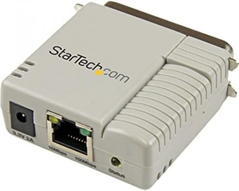 Startech PM1115P3 | 1 x Port 10/100 Mbps 100Base-TX RJ-45 Ethernet to Parallel Network Print Server Adapter