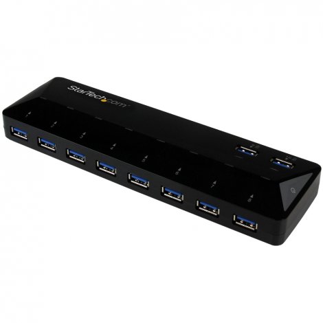 Startech ST103008U2C | 10-Port USB 3.0 Hub with Charge and Sync Ports 2 x 1.5A Ports Desktop USB Hub and Fast-Charging Station