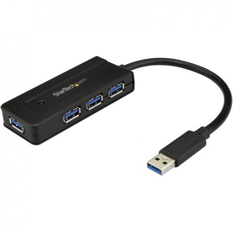 Startech ST4300MINI | 4 Port USB 3.0 Hub SuperSpeed 5Gbps w/ Fast Charge Portable USB 3.2 Gen 1 (5Gbps) Type-A Laptop/Desktop Hub USB Bus/Self Powered