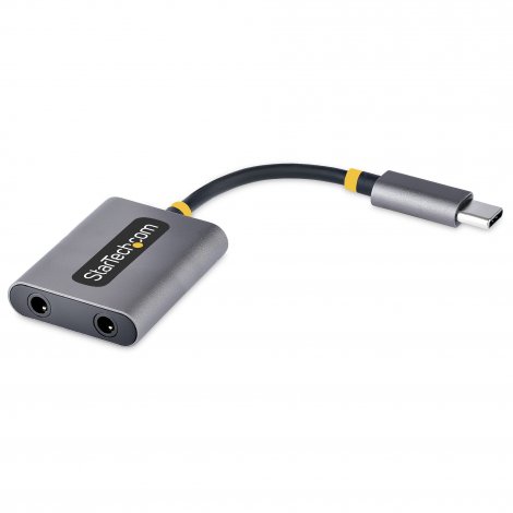 Startech USBC-AUDIO-SPLITTER | Dual 3.5mm Audio to USB Type C Splitter Adapter