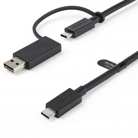 Startech USBCCADP | 3.3-ft 1m 100W 5A PD USB-C Cable with USB-A Adapter Dongle