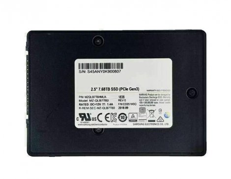 Supermicro HDS-SUN1-MZQLB7T6HMLA07 | PM983 7.68TB TLC PCI Express NVMe 3.0 x4 V4 2.5-Inch Solid State Drive (SSD)
