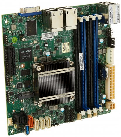 Supermicro MBD-A2SDI-4C-HLN4F-O | A2SDi-4C-HLN4F Socket FCBGA-1310 System on Chip Chipset Mini-ITX System Board (Motherboard) Supports Atom C3558 DDR4 4x DIMM