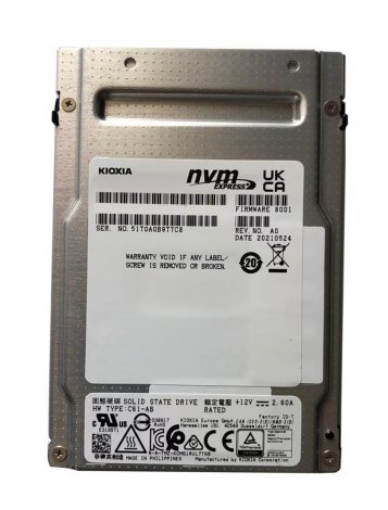Toshiba KCD61LUL3T84 | CD6-R Series 3.84TB TLC PCI Express 4.0 x4 NVMe Read Intensive U.3 2.5-Inch Solid State Drive (SSD)