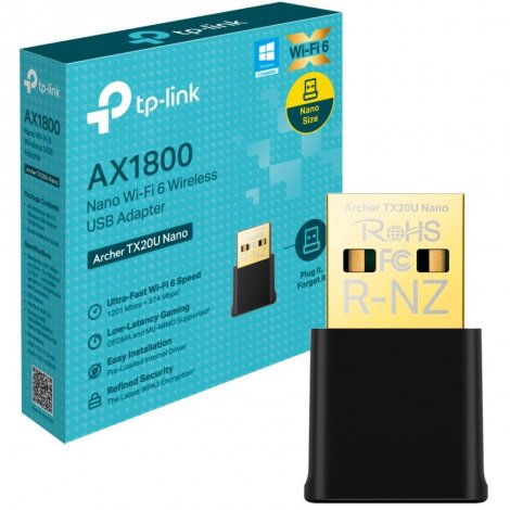 TP-Link Archer TX20U Nano | Archer AX1800 Nano Wi-Fi 6 Wireless USB Adapter