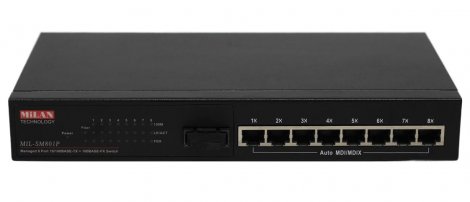 Transition Networks MIL-SM801PST | 8 x 10/100Base-TX, 1 x 100Base-FX Managed Ethernet Switch