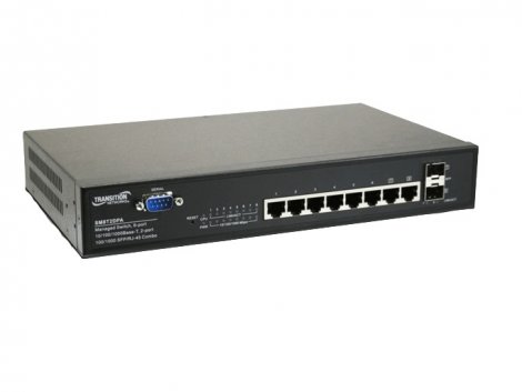 Transition Networks MIL-SM802GAF | 8-Ports 10/100Base-TX + 1x combo Gigabit SFP Ethernet Switch