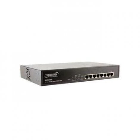 Transition Networks S8TXATA-NA | 8-Ports 10/100/Base-TX PoE Plus Switch 8 Ports 8 x POE+ 10/100Base-TX PoE Ports Rack-mountable