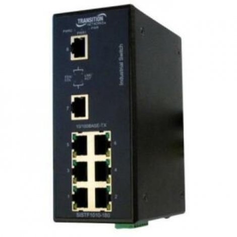 Transition Networks SISTF1010-180-LRT | Transition Industrial 8pt Switch 10/100Base-TX Ext Temp