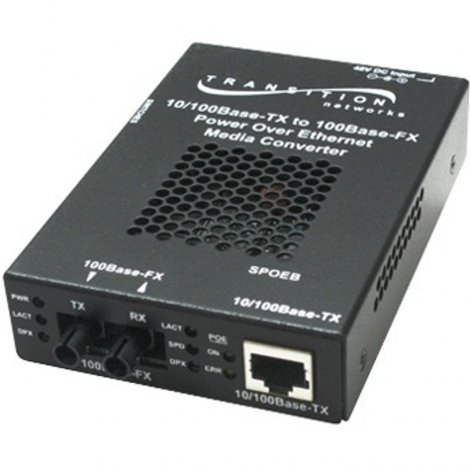 Transition Networks SPOEB1013-100-LA | Transition Power-Over-Ethernet PSE Media Converter