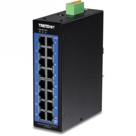 Trendnet TI-G160i-M | 16-Port Industrial Gigabit L2 Managed DIN Rail Switch