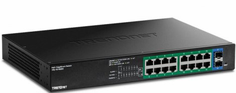 Trendnet TPE-TG262ES | 24 x Ports Gigabit PoE+ 2 x Ports Gigabit SFP Managed EdgeSmart Switch Black